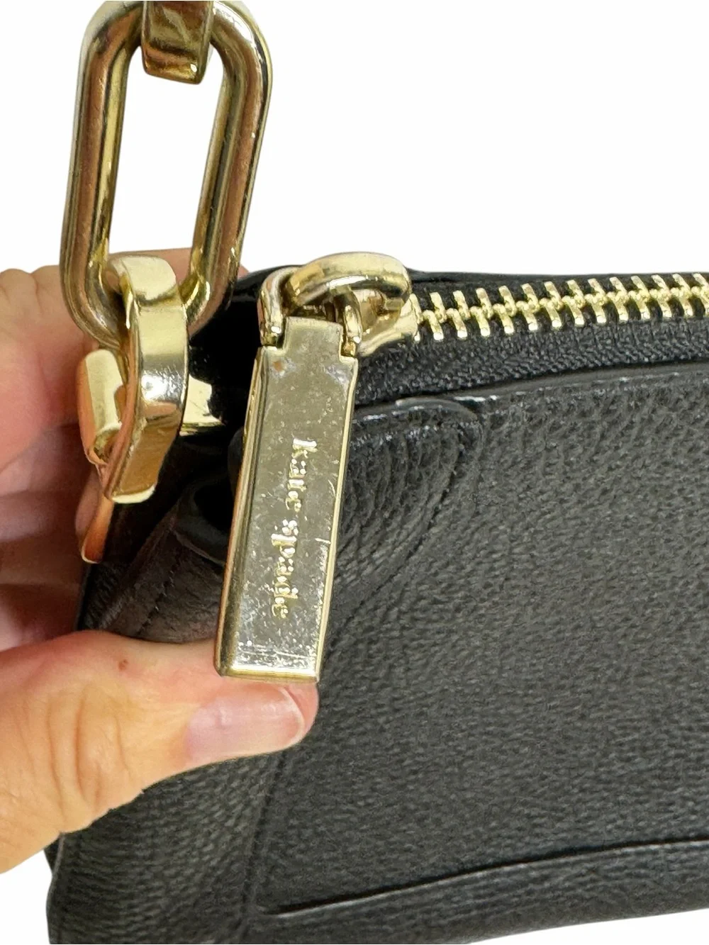 Kate Spade Lena Black Pebbled Leather Crossbody Bag, EUC, double compartment